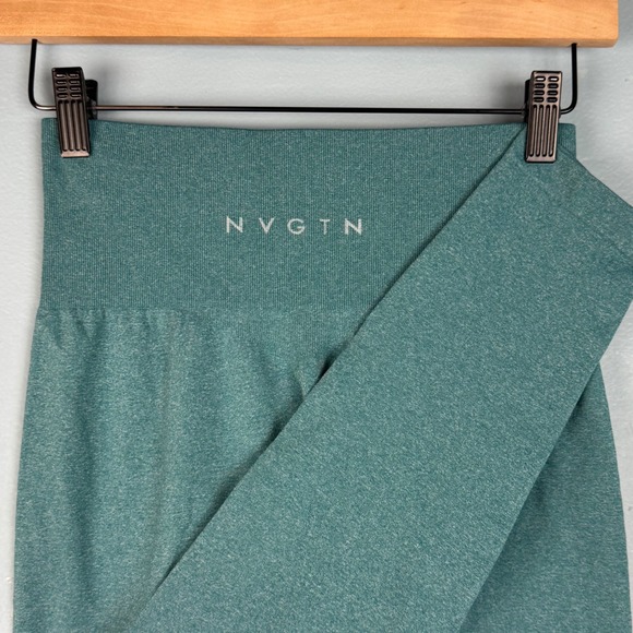 NVGTN Pants - NVGTN Women's Small Teal Seamless Contour Leggings High Waisted Activewear Nylon